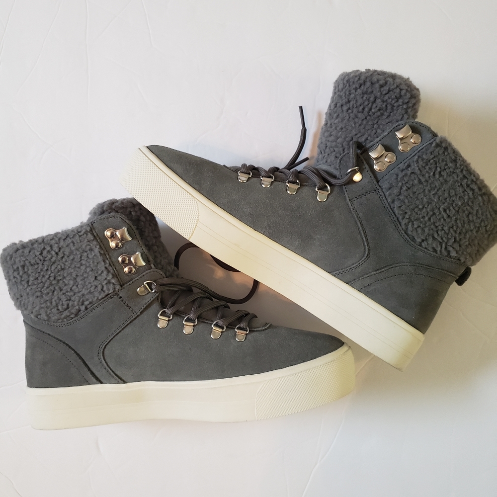 Marc Fisher Darlen Gray High Top Sneaker Boots